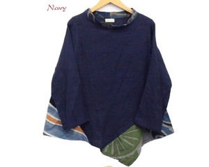 手描きろうけつ染めプルオーバー(Blue)