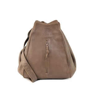 LOEWE ロエベ アナグラム型押し ステッチ ワンショルダー レザー シボ ショルダーバッグ 巾着 ブラウン vintage ヴィンテージ オールド kzbpkf | VintageShop solo powered by BASE