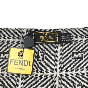 Fendi フェンディ ズッカ柄 マフラー ストール 幾何学模様 ウール ニット ブラック Vintage ヴィンテージ オールド Gsigt8 Vintageshop Solo