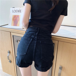 ハイウエストデニムショートパンツ 韓国ファッション通販 Nosweat