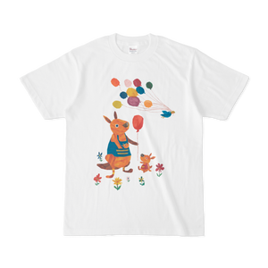 前面プリントイラストtシャツ 風船ちょうだい Orange Garden