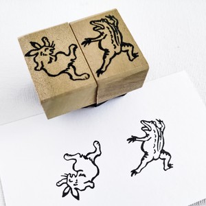 鳥獣戯画ウサギ カエル 黒猫堂