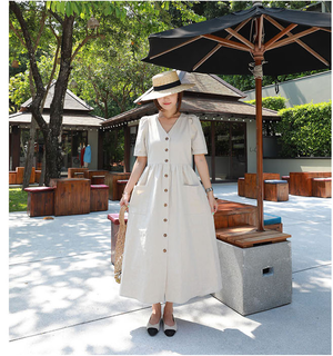 即納 送料無料 Vネックフロントボタンワンピース Op6 L Clothes 毎日が楽しくなる Fashion Brand