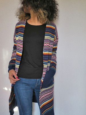 エスニックロングニットカーデ