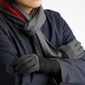 セット販売 メンズ バーガンディー 杢グレー コーデ お得な3点セット ロングマフラーと手袋にリストマフラーをプラス 佩 ハク Hac オンラインショップ