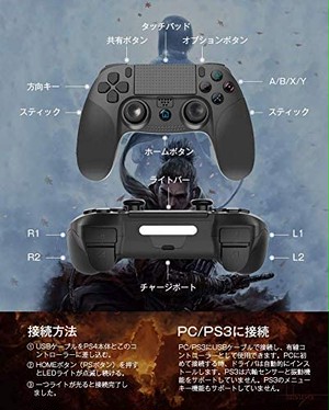 Jpcs 21年最新版 Shinezone Ps4 コントローラー Fps改良 Bluetooth 無線 Hd振動 ゲームパット搭載 高耐久 ボタン イヤホンジャック スピーカー Dualshock 4代用 Ps3 コントローラー ソフトブラック Az Japan Classic Store