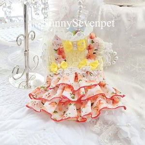 イエロー オレンジフリフリワンピース プチプラでも可愛い愛犬のお洋服通販 Sunnysevenpet