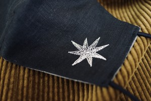 【刺繍マスク/ワイヤー】 "Silver stars✴︎Black"