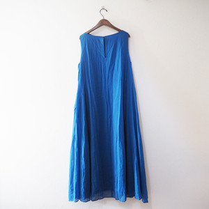 Whim Gazette ウィム ガゼット Web限定 コットンシフォン サックフレアワンピース ブルー F Lifne リフネ