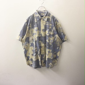 Blue M 総柄シャツ ブルー Size Xl メンズ 古着 高円寺古着屋 Largo