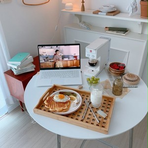 Rattan Wood Home Cafe Tray ラタン ウッド ホームカフェ トレー おうちカフェ 韓国 インテリア 雑貨 Tokki Maeul トッキマウル 韓国雑貨通販サイト