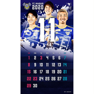 スマホ選手カレンダー壁紙(2020年11月/4.7インチ)