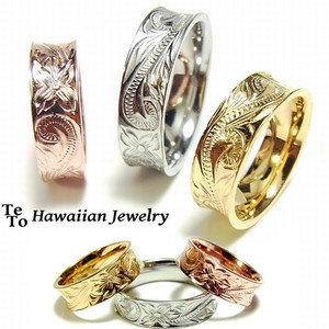 【HawaiianJewelry / ハワイアンジュエリー】 リング/指輪 ピンクゴールド 24KGPイエローゴールド