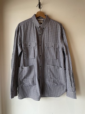 NANGA CHECK CAMP SHIRTS NAVY NANGA CHECK CAMP SHIRTS NAVY