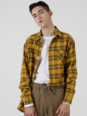 即日出荷 オーバーサイズチェックシャツ 大きめ メンズ アウター トップス 秋冬 Boys Of Emotion