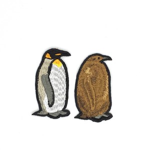 オウサマペンギンの親子 刺繍ワッペンセット アトリエリジッタ