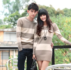 カップル リンクコーデ ペアルック ボーダー ニットセーター ニットワンピ 0231 夫婦 親子 カップルのリンクコーデ専門店 Pair Cele ペアセレ