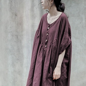 秋新作 秋服 レディース 2色 大きいサイズのレディース ワンピース ロング マキシワンピース マキシワンピ ビッグシルエット 半袖 五分袖 コットン ワンピース クルーネックワンピース 大人カジュアル レディース 体型カバー ワンピース ゆったりワンピース P6930 Kirari