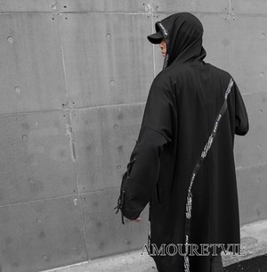 メンズ カーディガン 羽織 コート アウター カジュアル 黒 ブラック スタイリッシュ ストリート 原宿系 ピープス オルチャン 韓国ファッション 1217 Amouretvie モレヴィ