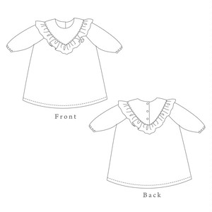 Vヨークフリルワンピース 100size ベビーと子供服の型紙 Sani Pattern Shop