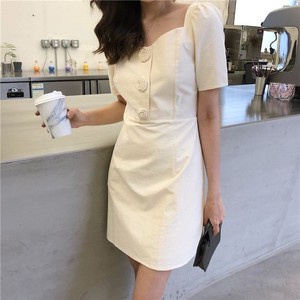 レトロワンピース ワンピース クラシック 半袖 スクエアネック ミニ丈 センシャル フェミニン きれいめカジュアル カジュアル 夏 春 Op 0758 Y Happy Orurea ハッピーオルレア