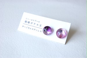 【 ピアス 】琉球ガラス玉のサージカルステンレスピアス 【 ピアス 】琉球ガラス玉のサージカルステンレスピアス