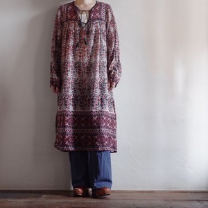 Vintage India Cotton Dress Kaiser 70 S ヴィンテージ インド綿 ドレス ワンピース 古着屋 仙台 Biscco 古着 Vintage 通販