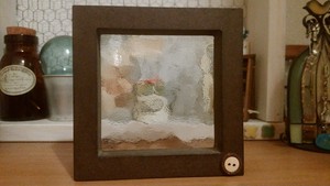 レトロ調のガラスのオブジェ(磨りガラス)