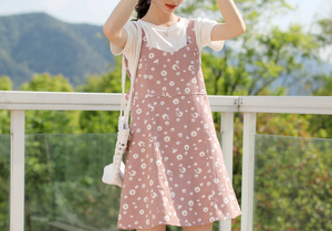 花柄 ワンピース ロンパース かわいい 膝丈 キャミワンピ 夏 フラワー 504 Sweetly