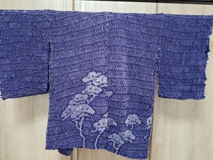 未仕立て 絞り 羽織 紫 松 未仕立て 絞り 羽織 紫 松