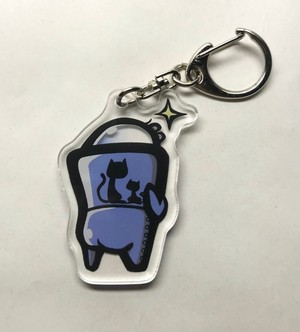 蛙軍学徒兵アクリルキーホルダー(黒猫のブルーver.)