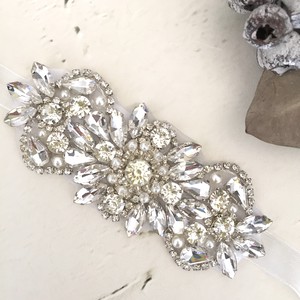 Bijou ビジューリボンブレスレット アームレット アンクレット Muguet Jewel オシャレな大人花嫁のウェディングアクセサリー 大ぶりピアス イヤリング