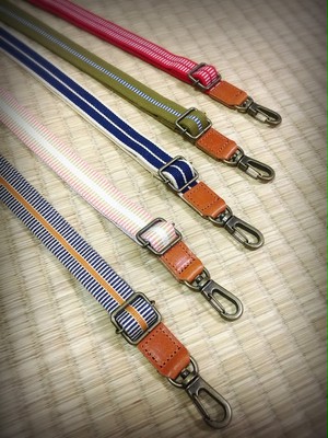 真田紐 ショルダーベルト cotton100% × 国産牛革 真田紐 ショルダーベルト cotton100% × 国産牛革