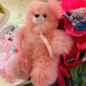 ベビーアルパカのピンクテディベア 0401 Baby Ribbon