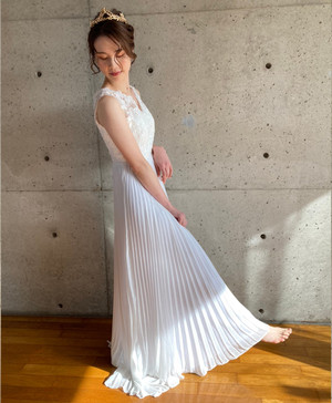 The Urban Blanche Original レース プリーツスカート エンパイア 前撮り ウエディングドレス 結婚式 挙式 2次会 家族式 花嫁 ドレス 持込ドレス フォトウェディング 名古屋 福岡 商品番号 The Urban Blanche 覚王山