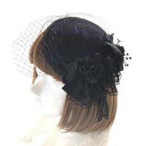 カクテルハット・レース(紫×黒A)