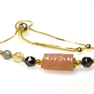 サンムーンストーン マニ車 オリジナルブレスレット ランダム発送 K279 森林stone