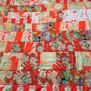 Vintage モスリン リバーシブルパッチワークキルト すべてハンドメイド服一点ものファッションのプリシラ