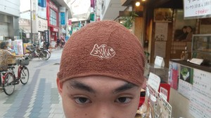 たいやき ともえ庵の頭巾タオル たいやき ともえ庵の頭巾タオル