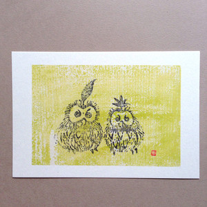 ポストカード【寿ふくろうg】モモMサトウpc036