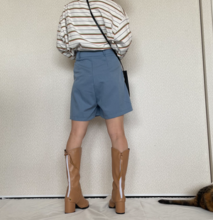 春のカフェオレロングブーツ Kanaji カンアジ 低身長向けファッションショップ