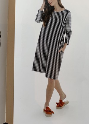 Ann Max バックリボン付きボーダーワンピース 1 304 フクハラ