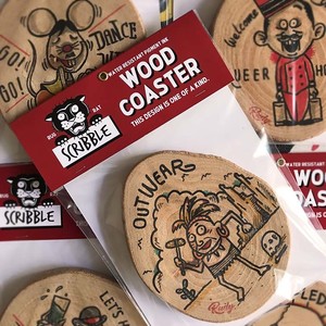 Scribble Wood Coaster Scribble Wood Coaster