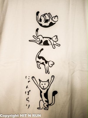 にゃんぱらり ホワイト ｔシャツ Hit N Run公式ショップ