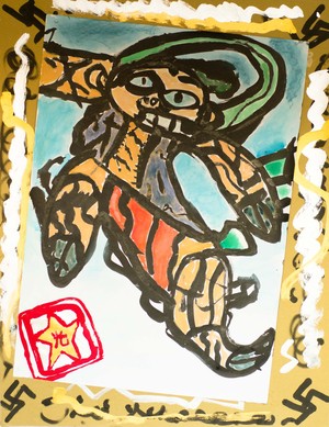 今を生きる雷神ステッカー