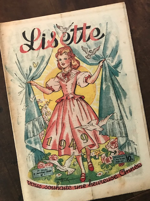 イラストが可愛い フランスの少女雑誌 Lisette 1949年1月発行 Lamp Paperi Brocante