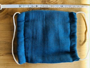 藍染め ガーゼ 平型マスク Indigo Dyed Gauze Flat Mask 琉球藍染工房 ウメノコヤ Umenokoya