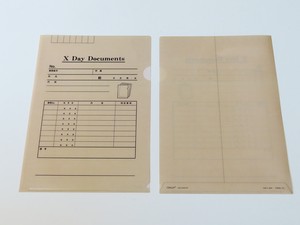 A4クリアファイル　Ｘ-ｄａｙドキュメント（レントゲン封筒風）