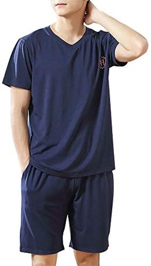 Jpcs パジャマ メンズ 夏 半袖 ルームウェア 部屋着 ポケット付き 軽い 薄手 快適 軽い 薄手 上下セット Japan Classic Store