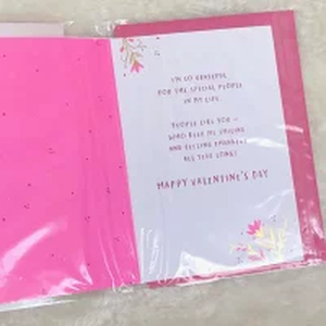 Valentine S Day メッセージカード レターセット お手紙 カード バレンタイン プレゼント 彼氏 タンブラー キラキラ ピンク ディープピンク ゴールド おしゃれ かわいい ギフト 贈り物 お祝い 封筒付き 海外雑貨 Puahawaii